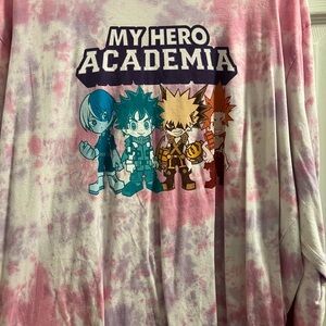 Women’s Anime Tie-Dye Shirt - Pink and Purple